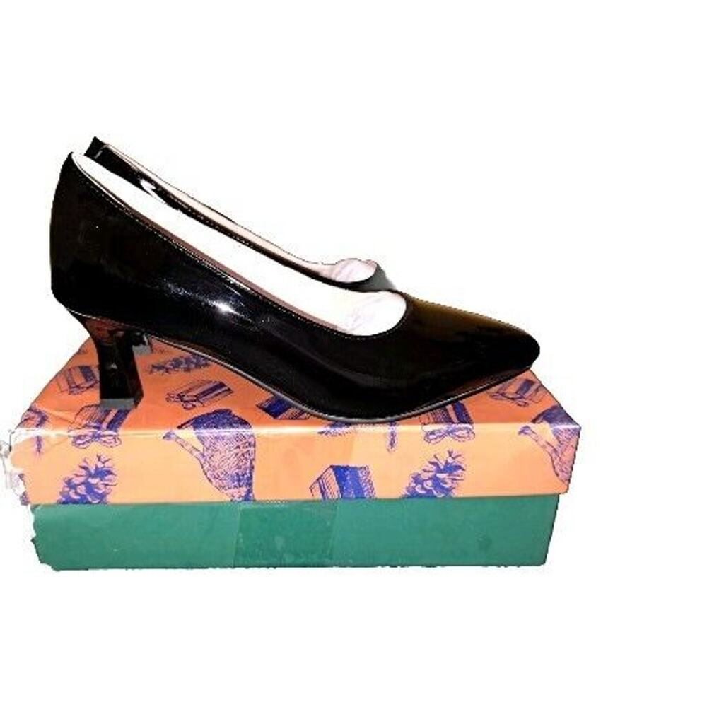 Allurenana Women's Black Patent 2.5" Heel Pump Comfort Shoes 7.5